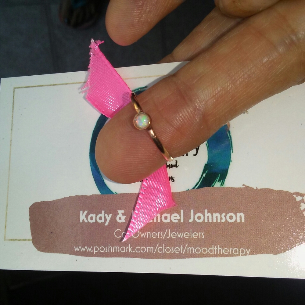 New Fire Opal Rose Gold Ring